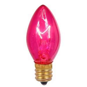 New   Club Pack of 100 C7 Transparent Pink Replacement Christmas Light 