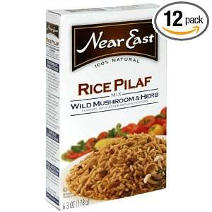 Near East Wild Mushrooms & Herbs Rice Pilaf Mix, 6.3 Ounce Boxes (Pack 