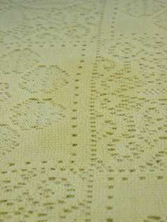 Beige Filet Irish Lace Square Pattern Tablecloth  