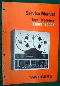   Tandberg 3300X/3400X Reel to Reel Tape Deck Paper Service Manual