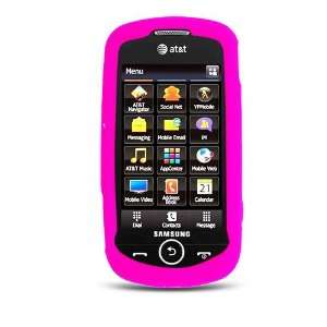 com Solid Hot Pink Silicone Skin Gel Cover Case For Samsung Solstice 