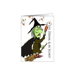  Halloween Party Invitation: Eat, Drink, and be Scary! Card 