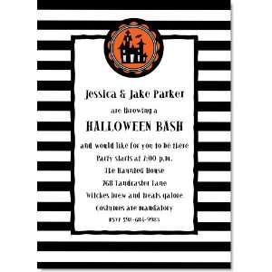  Halloween Haunted House Stripes Party Invitations Health 