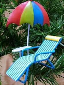 New Metal Beach Umbrella Lounge Chair Table Ornament  