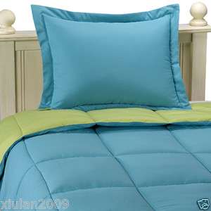 MF down alternative comforter set twin teal/lime 66x92  