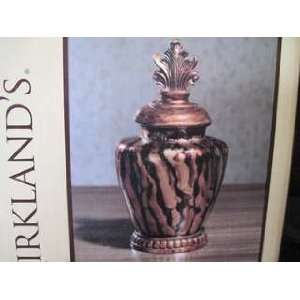  097466 Kirklands Swirled Hand Painted Glass Jar 