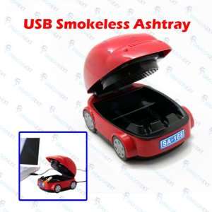  USB Car Shape Smokeless Cigarette Ashtray For Computer 