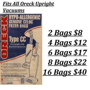 Genuine Oreck Hypo Allergenic CC Vacuum Cleaner Bags  