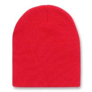  Solid Short Beanie Cap, Red 