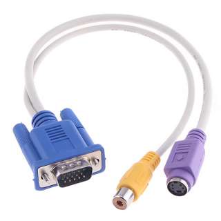PC VGA to TV S Video / RCA OUT Converter Cable Adapter  