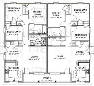 Duplex House Plans Full Floor Plan  