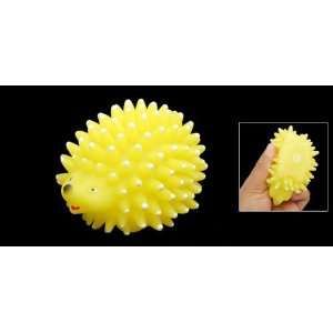   Hedgehog Shaped Pet Dog Puppy Chew Squeaky Toy Yellow: Pet Supplies