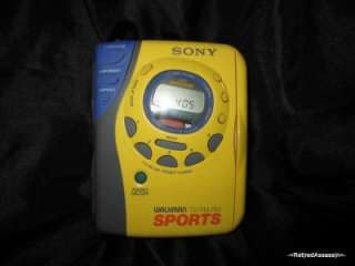 RARE VTG SONY Digital WALKMAN Sport Yellow AM/FM/TV Radio Cassette WM 