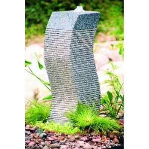   Tan Solid Carved Stone Flame Shape Garden Fountain: Kitchen & Dining