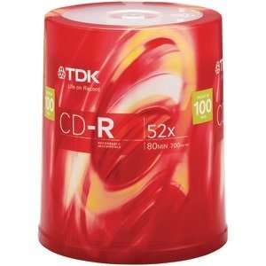 Tdk 48555 80 Minute Data Cd Rs, 100 Ct Spindle (Computer Media / Cd Rs 