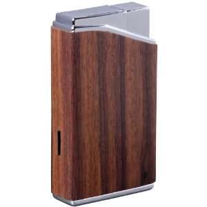   Gemini Exotic Rosewood Lotus Pocket Double Torch Flame Lighter