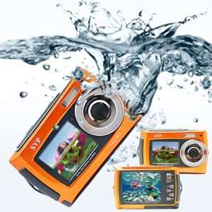   Orange 18 MP Dual Screen Waterproof Digital Camera: Camera & Photo