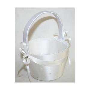  Wedding Supplies basket flowergirl rhinestone/pearl white 
