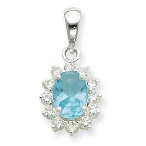  Sterling Silver Blue Crystal Pendant West Coast Jewelry Jewelry