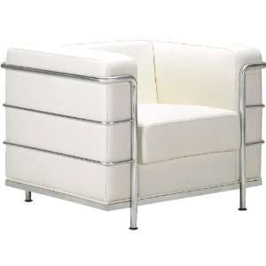  Fortress White Leather Arm Chair