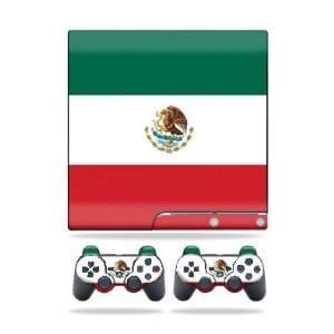   Sony Playstation 3 PS3 Slim Skins + 2 Controller Skins Mexican Flag